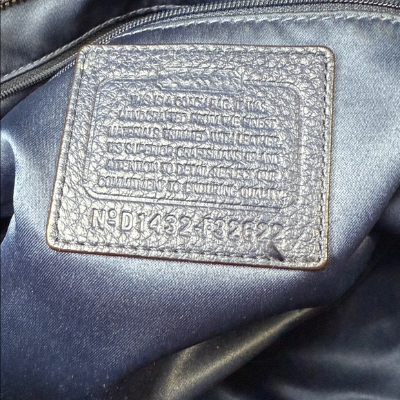 Denim Coach Navy and White Signature Tote - Picture 12 of 14